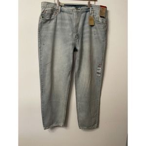 NWT Mens Levis 550 '92 Relaxed Taper Distressed Paint Denim Jean size 42x32